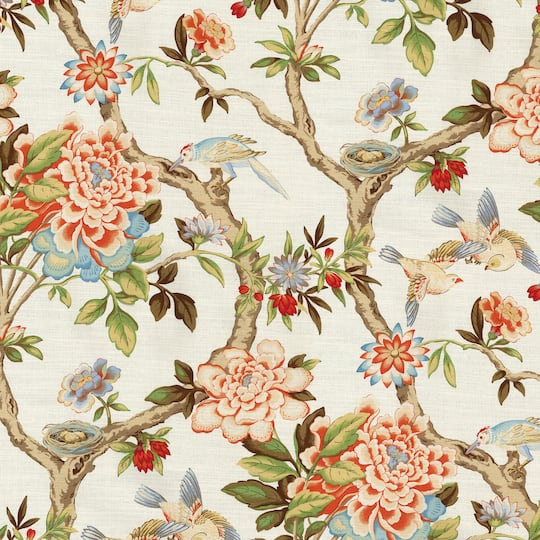 Waverly Mudan Persimmon Floral Home D&#xE9;cor Fabric